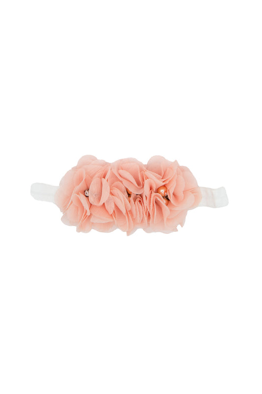 fascia per capelli baby neonata fiori rosa bianco 