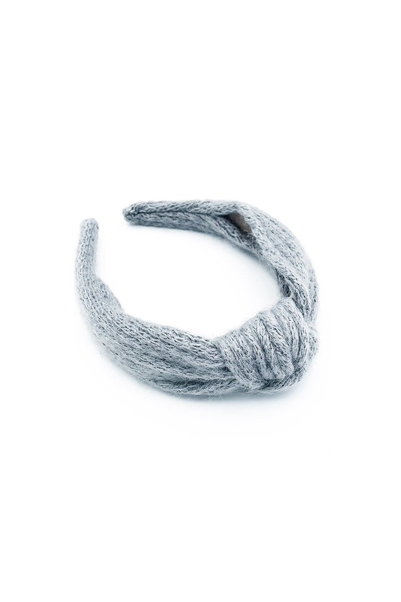 Cerchietto in maglia con nodo - colore grigio