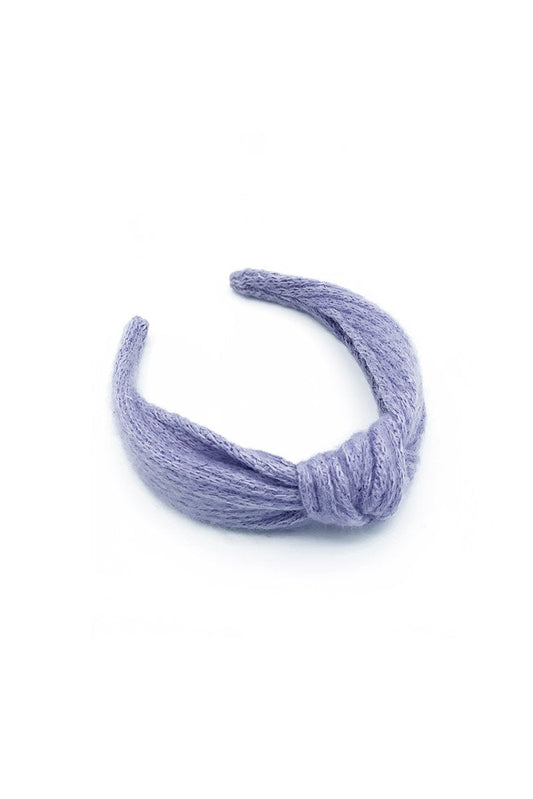 Cerchietto in maglia con nodo - colore lilla
